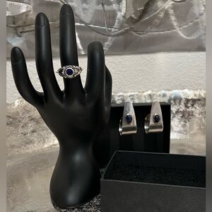 Elegant Sterling Silver and Blue Lapis Jewelry Set